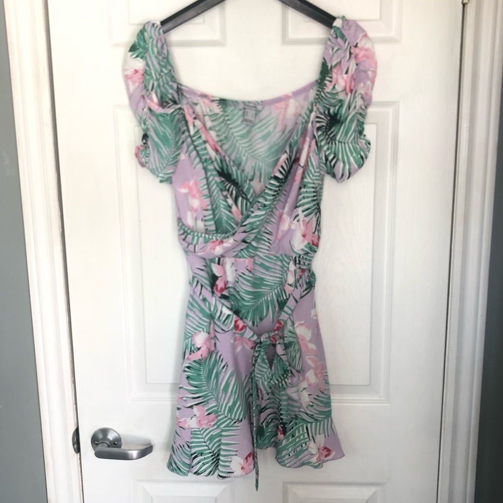 Revamped Purple and Green Floral Dress